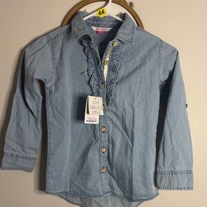 Ruffle butts Blue Denim Kids Shirt